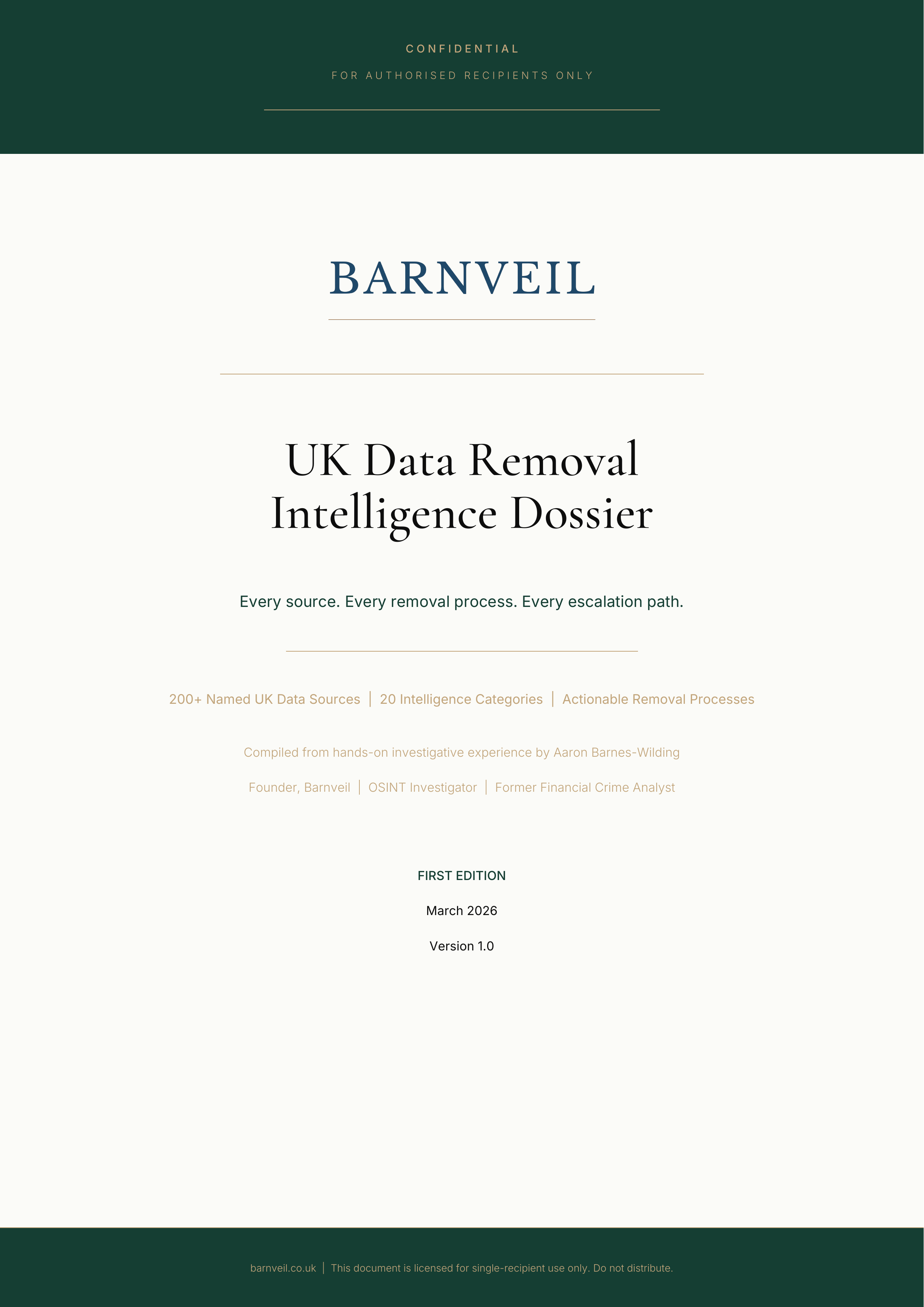 UK Data Removal Intelligence Dossier — Cover